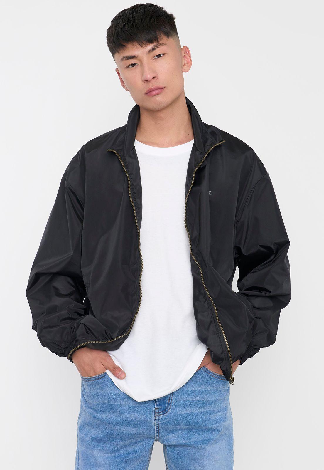 Casaca Hombre Zipper Metálico Urbana Negro Corona-0