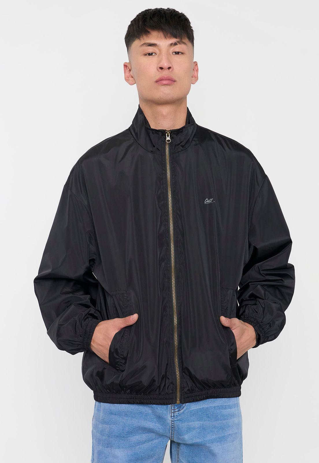 Casaca Hombre Zipper Metálico Urbana Negro Corona-2