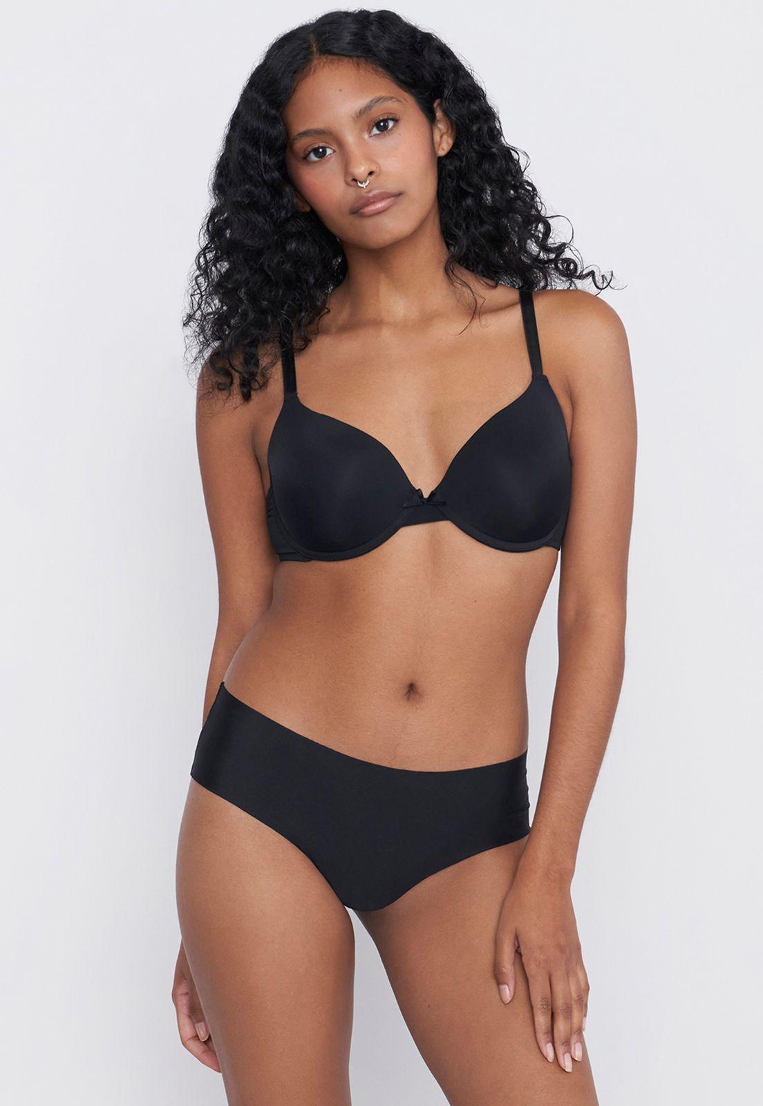 Calzón Mujer Pantaleta Negro Microfibra Corona-0