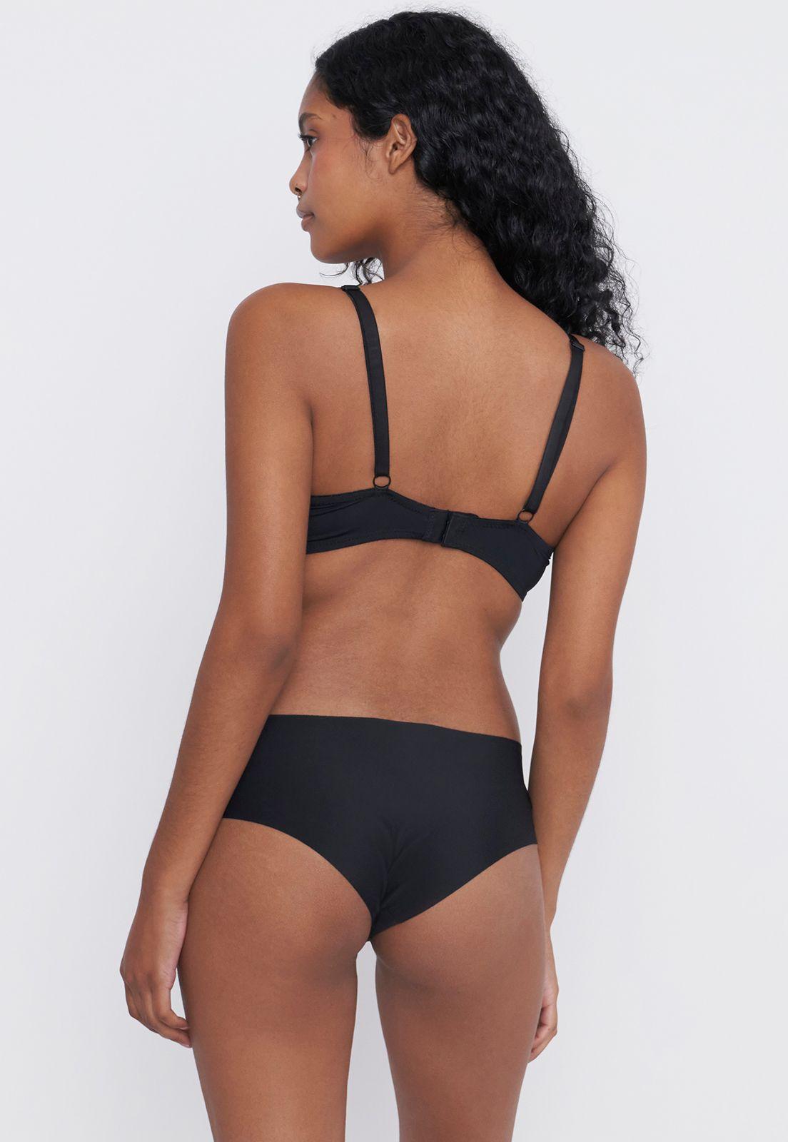 Calzón Mujer Pantaleta Negro Microfibra Corona-2
