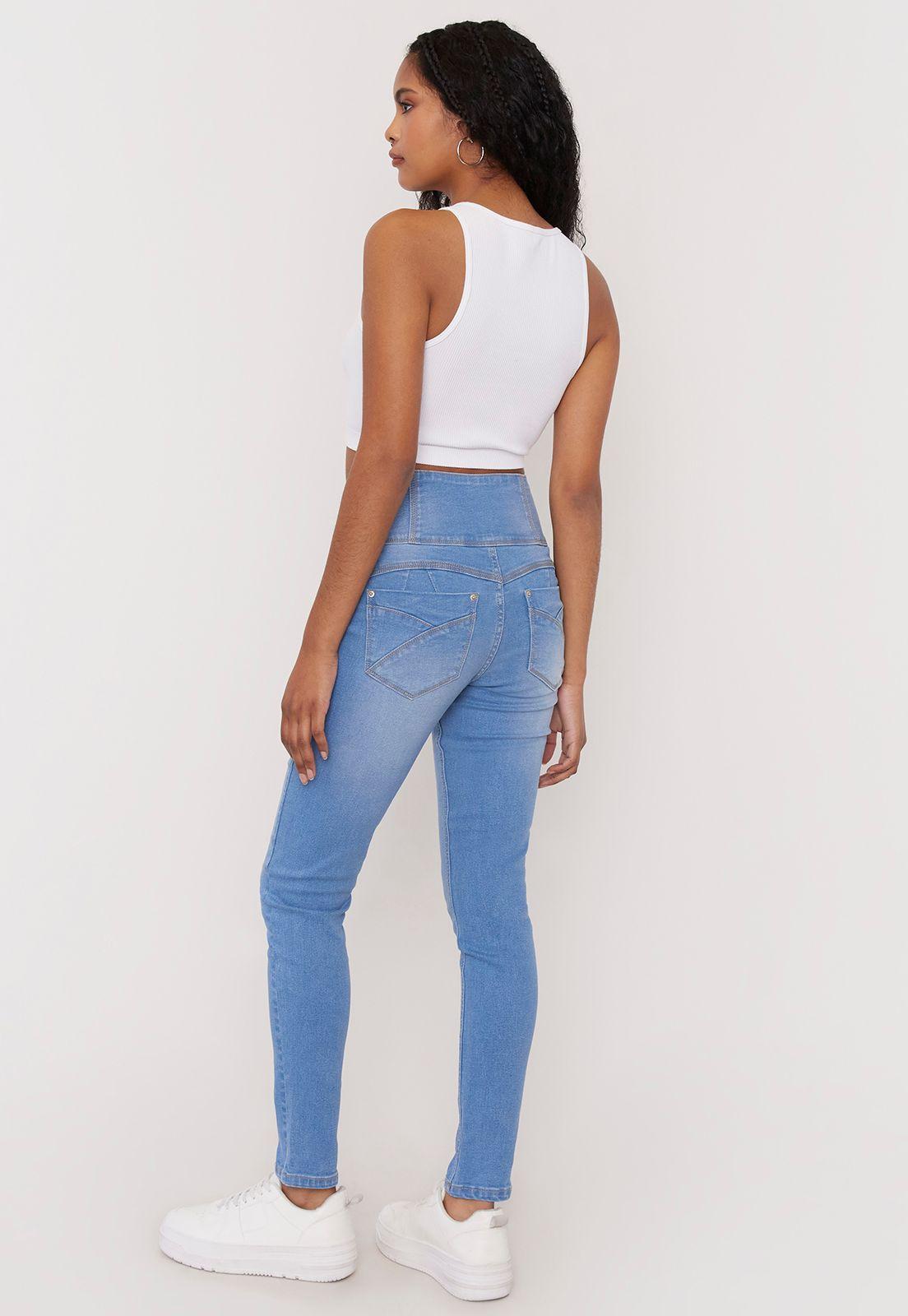 Jeans Mujer Push Up 3 Botones Azul Claro Corona-2