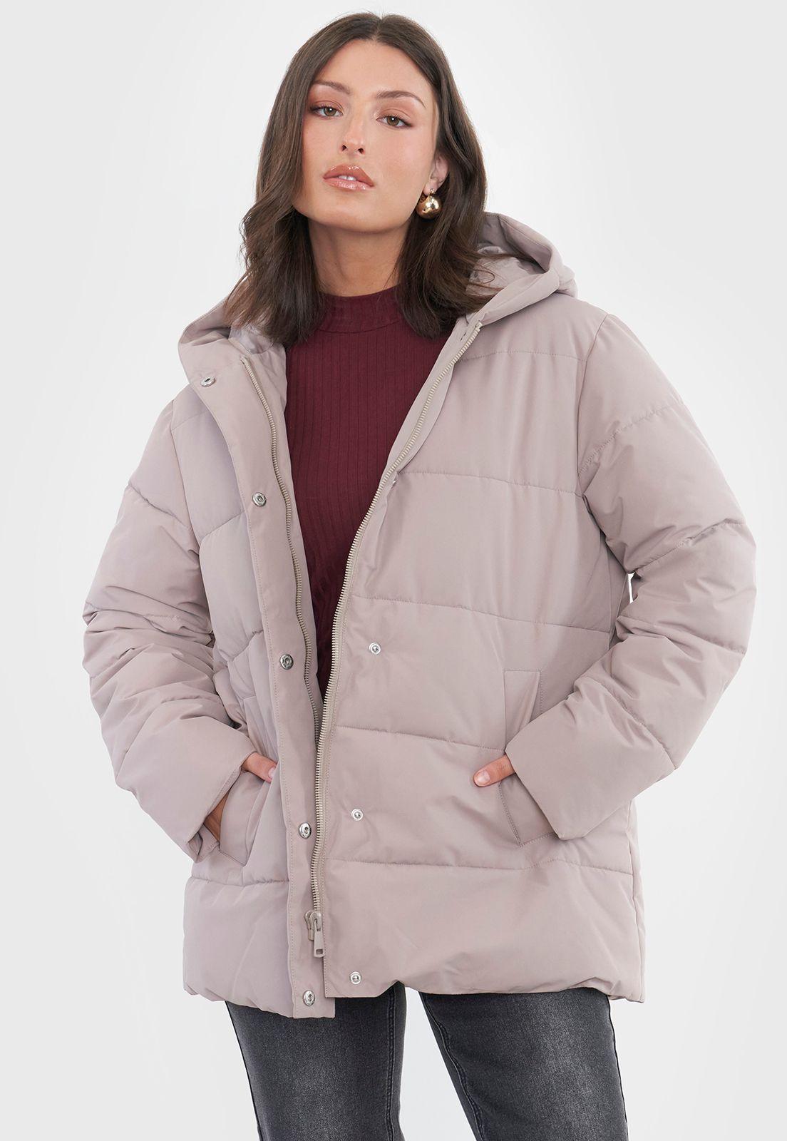 Parka Mujer Oversize Taupe Corona-0