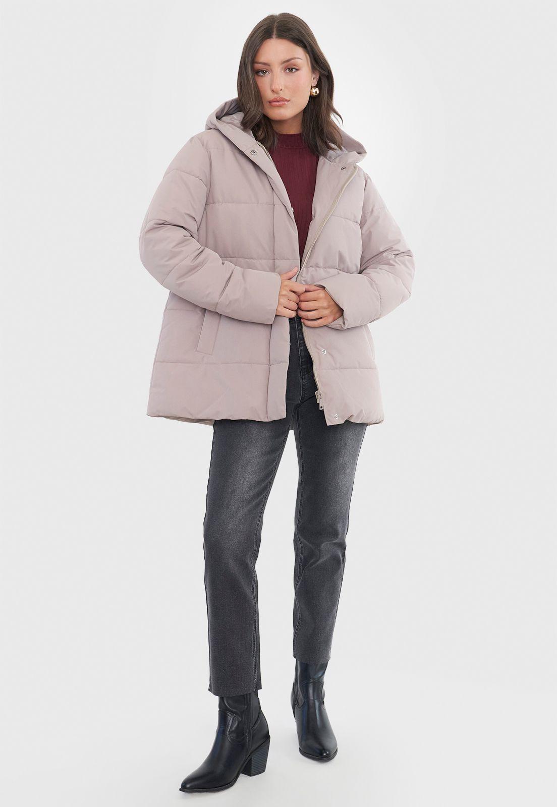 Parka Mujer Oversize Taupe Corona-3