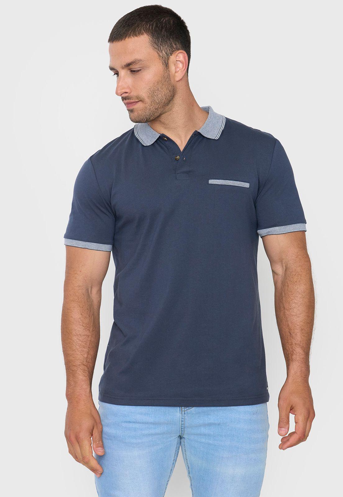 Polera Hombre Preppy Azul Corona-0