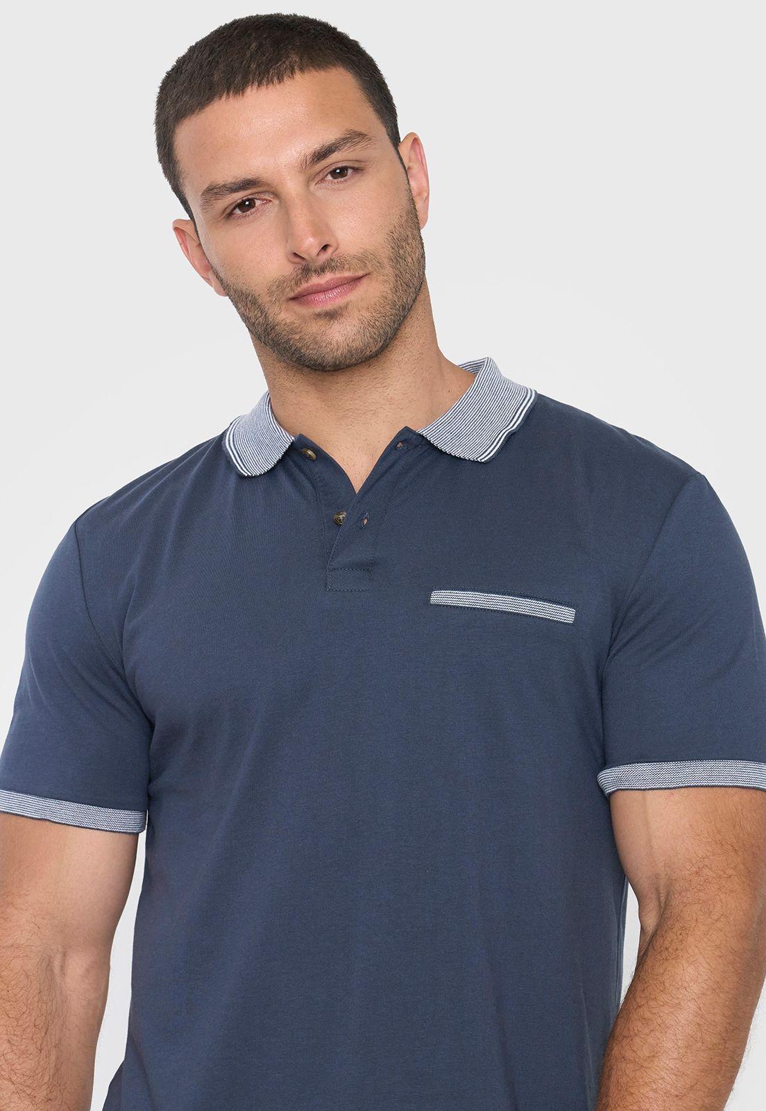 Polera Hombre Preppy Azul Corona-2