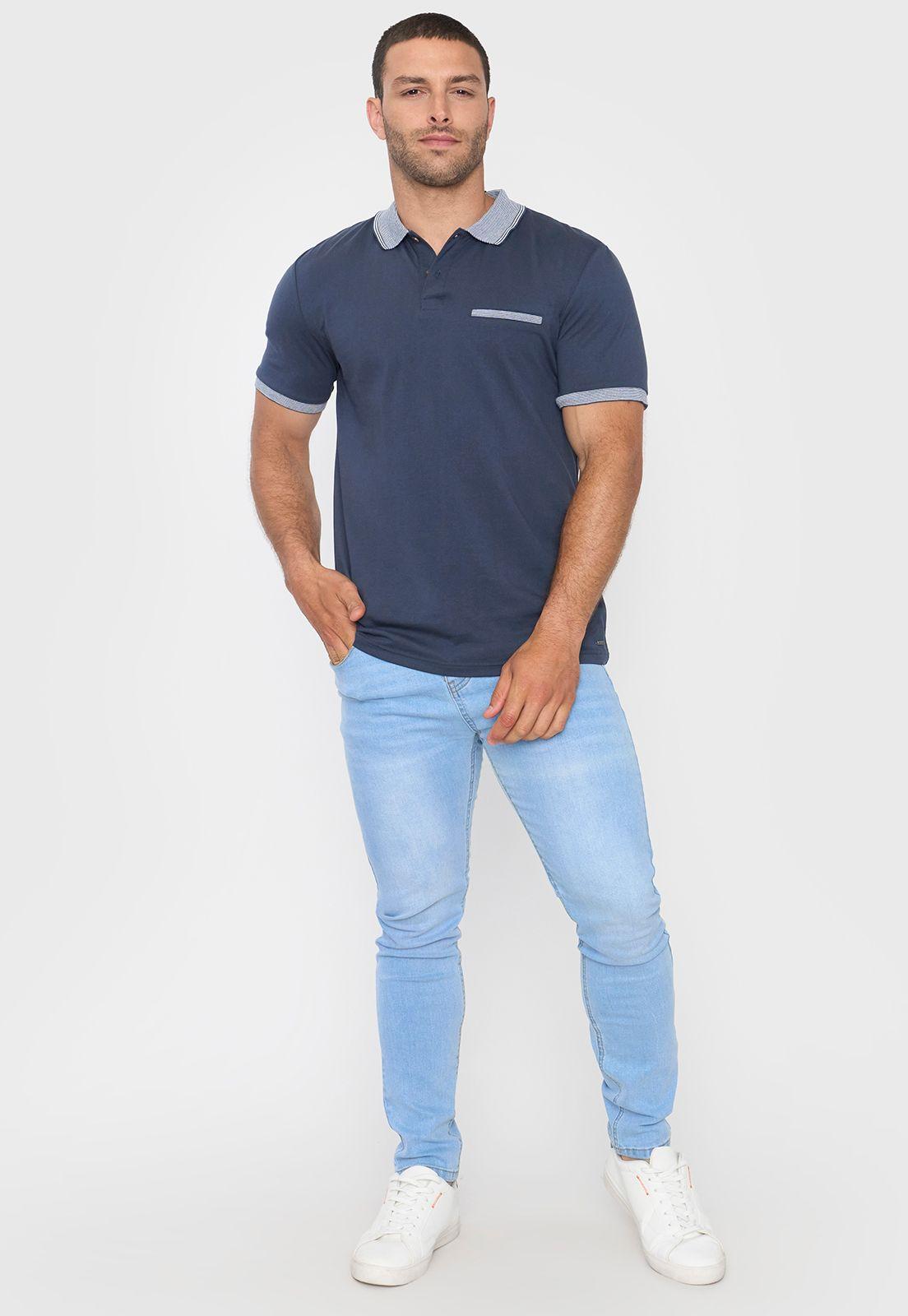 Polera Hombre Preppy Azul Corona-3