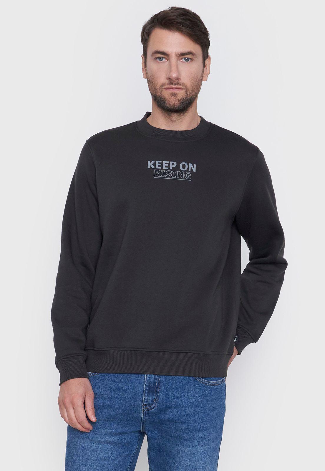Polerón Hombre Rneck Front Print Charcoal Corona-0