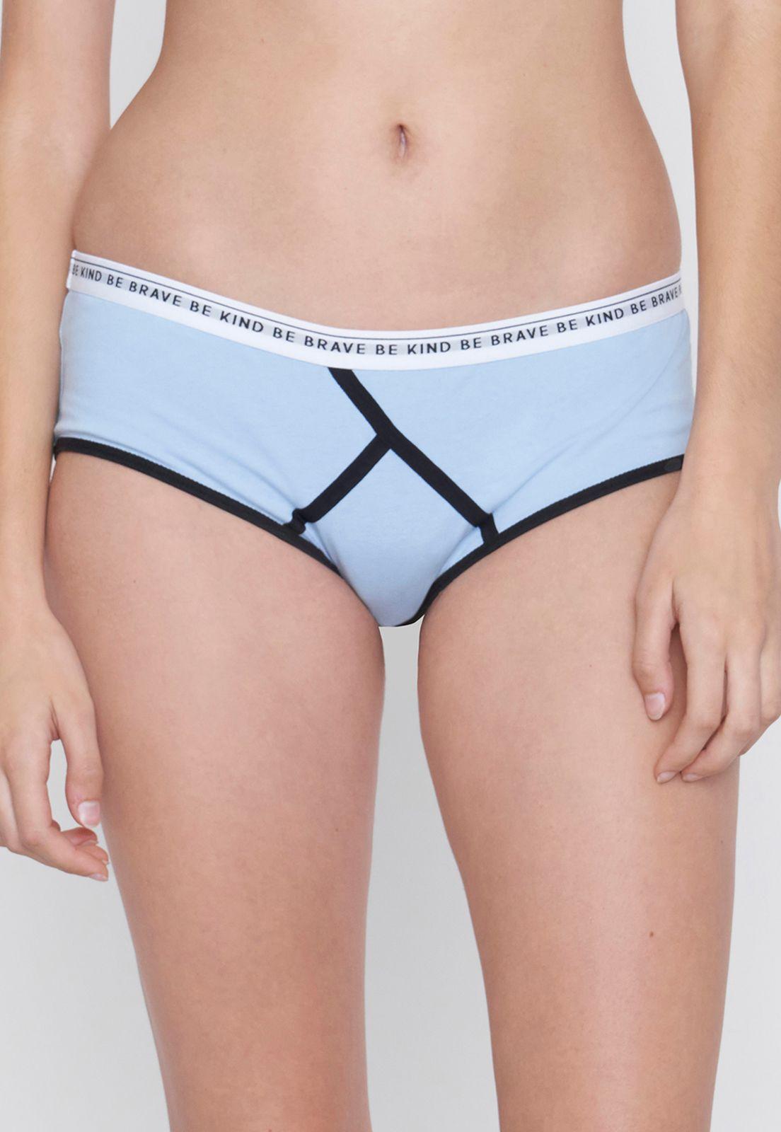 Calzón Mujer Boyshort Cotton Celeste Corona-1