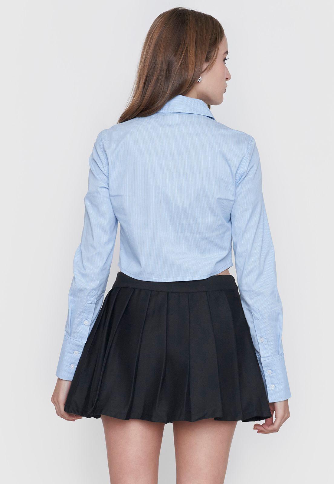 Blusa Mujer Rayas Color Celeste Corona-1