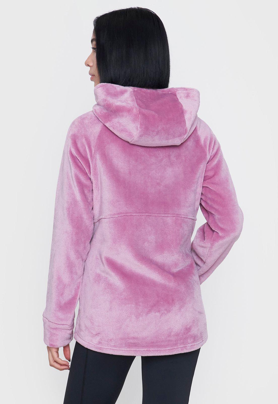 Polerón Mujer Deportivo Peludo Color Palo Rosa Corona-1