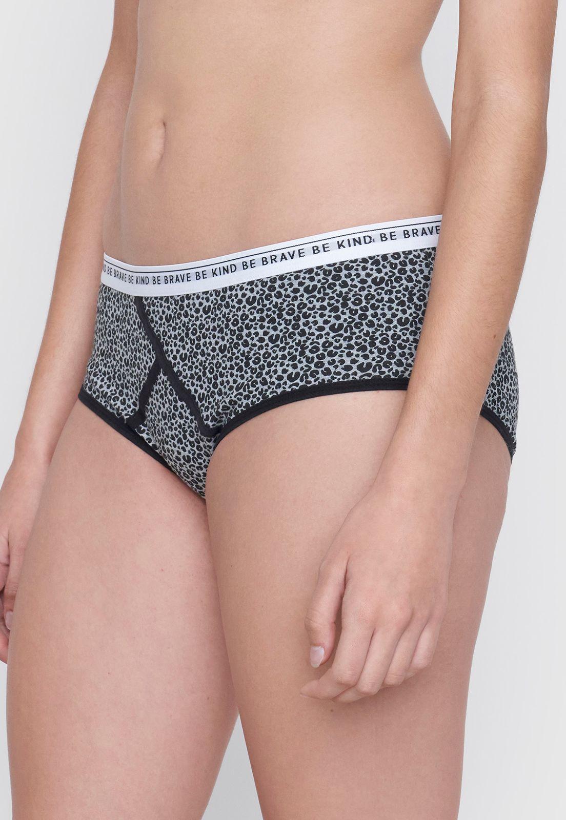 Calzón Mujer Boyshort Cotton Print Gris Melange Corona-3