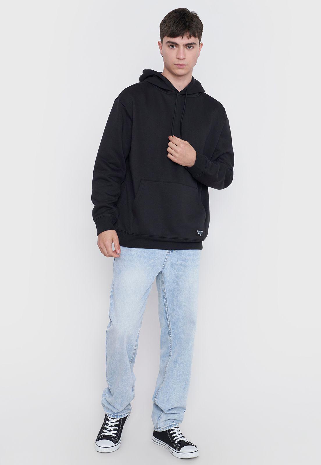 Polerón Hombre Canguro Color Negro Corona-3