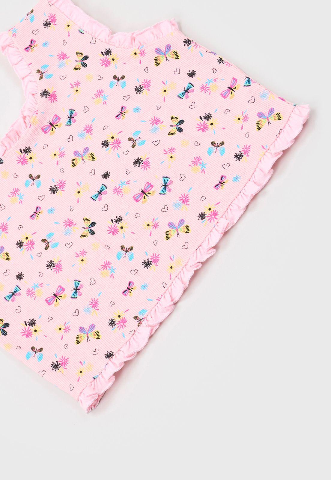 Peto Niña Kids Rib Fullprint Rosado Corona-3