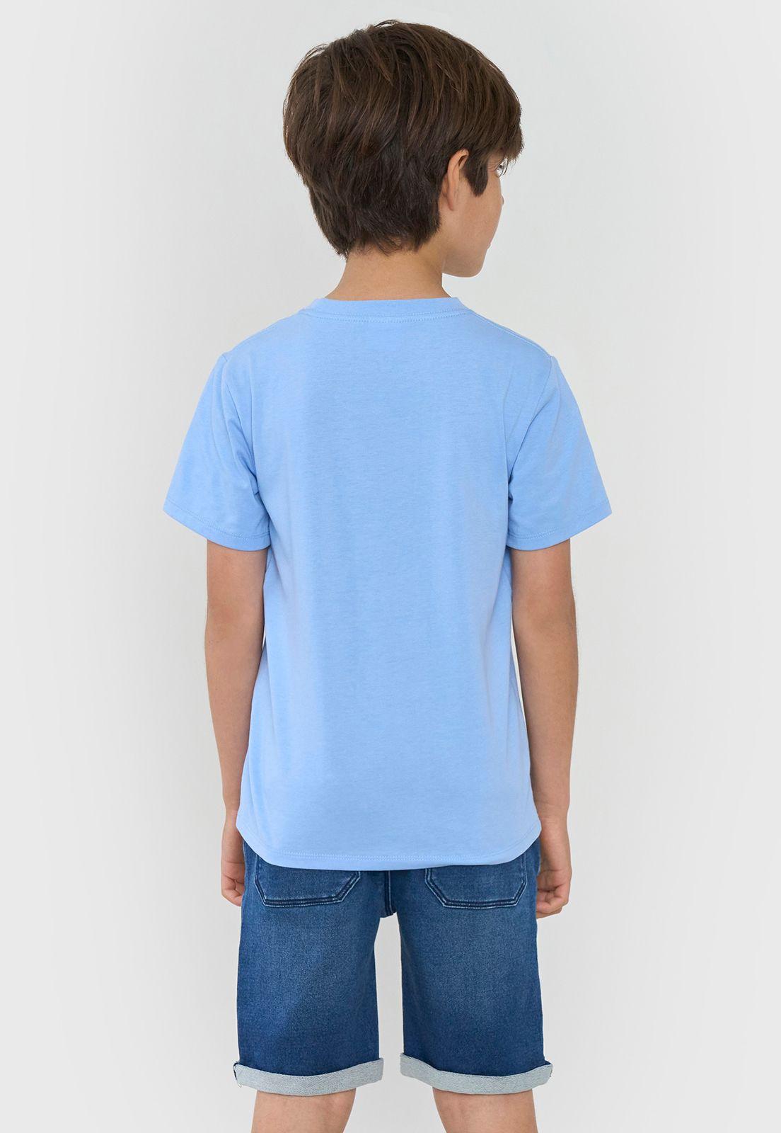 Polera Niño Kids Manga Corta Spiderman Celeste Corona-1