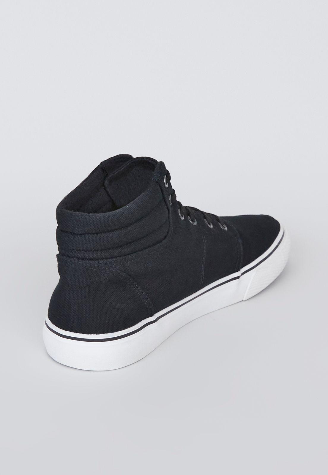 Zapatilla Caña Alta Lona Negro - Hombre Corona-2