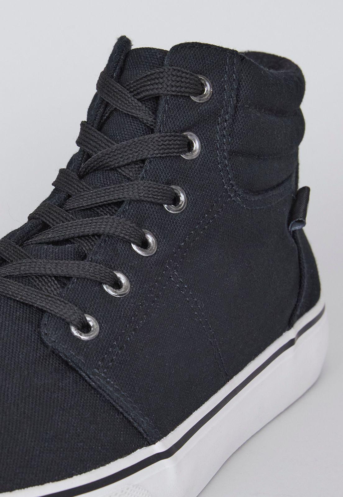 Zapatilla Caña Alta Lona Negro - Hombre Corona-3