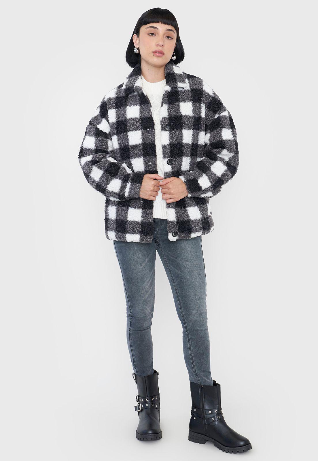 Chaqueta Negro Mujer Checks Corona-3