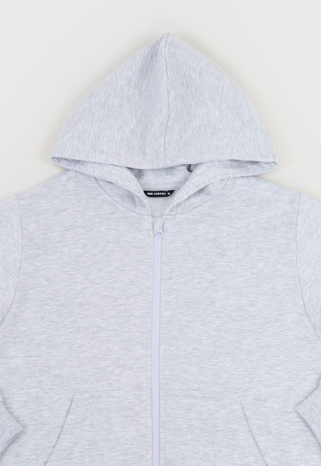 Poleron Niño Teen Zipper Gris Corona-2