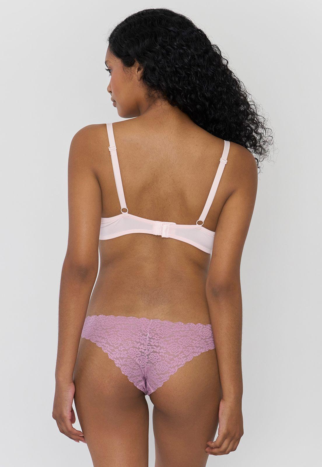 Calzón Mujer Bikini Encaje Color Malva Corona-2