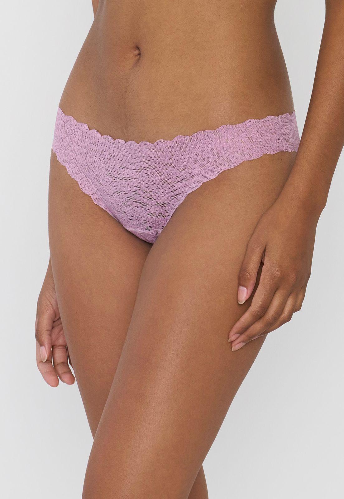 Calzón Mujer Bikini Encaje Color Malva Corona-3