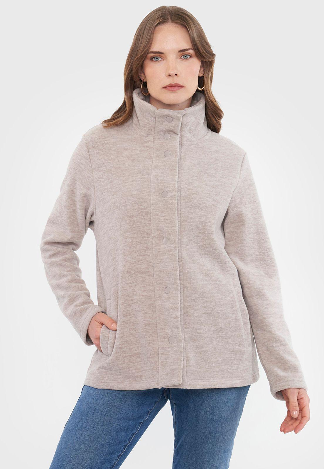 Polerón Mujer Polar  Botones Beige Corona-0