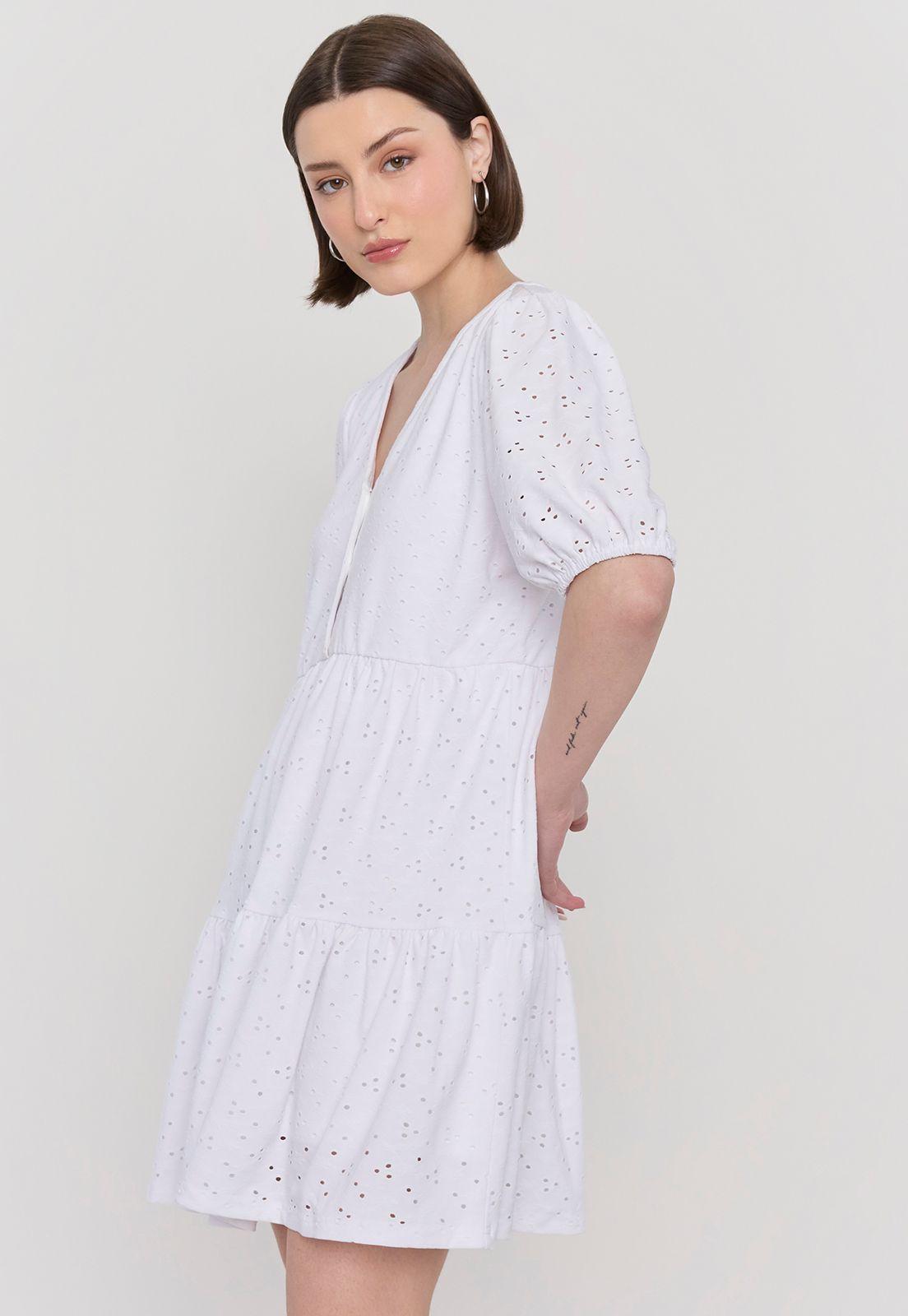 Vestido Mujer Broderie Blanco Corona-2