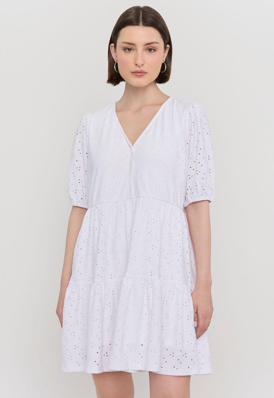 Vestido Mujer Broderie Blanco Corona-3