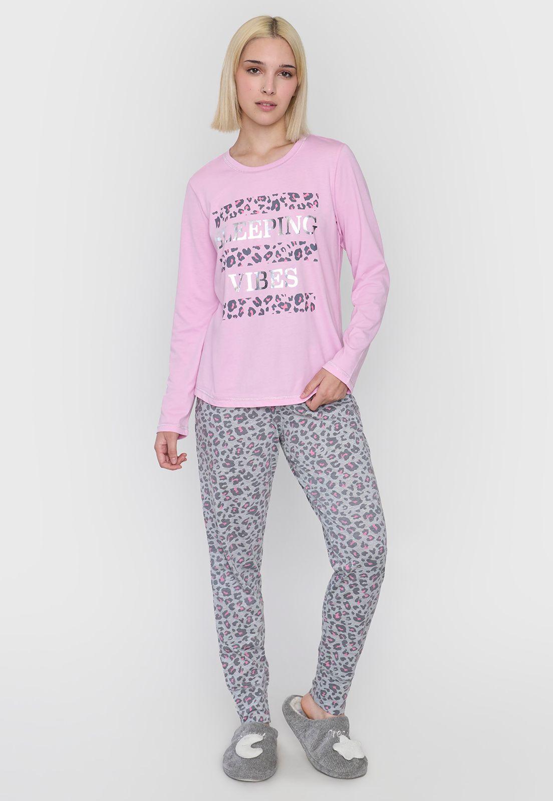 Pijama Mujer Algodón Rosado Corona-0