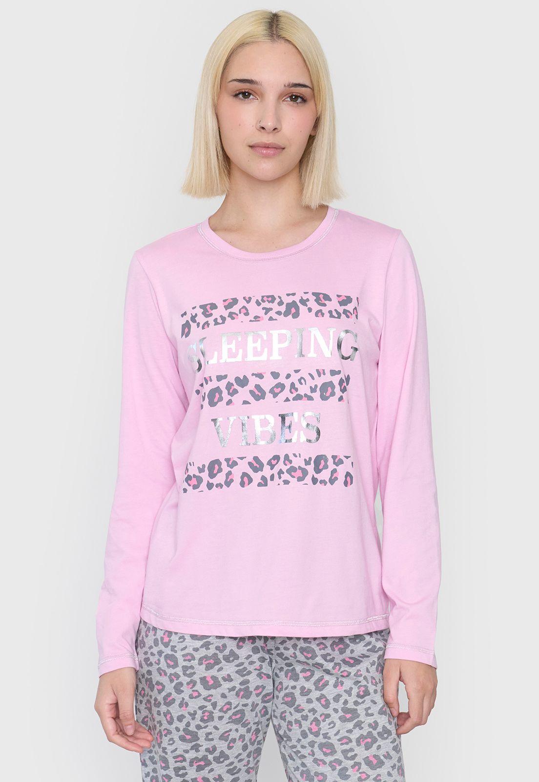 Pijama Mujer Algodón Rosado Corona-2