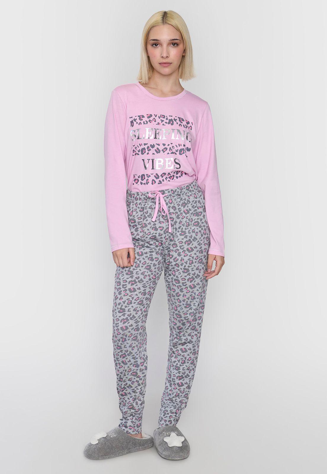 Pijama Mujer Algodón Rosado Corona-3