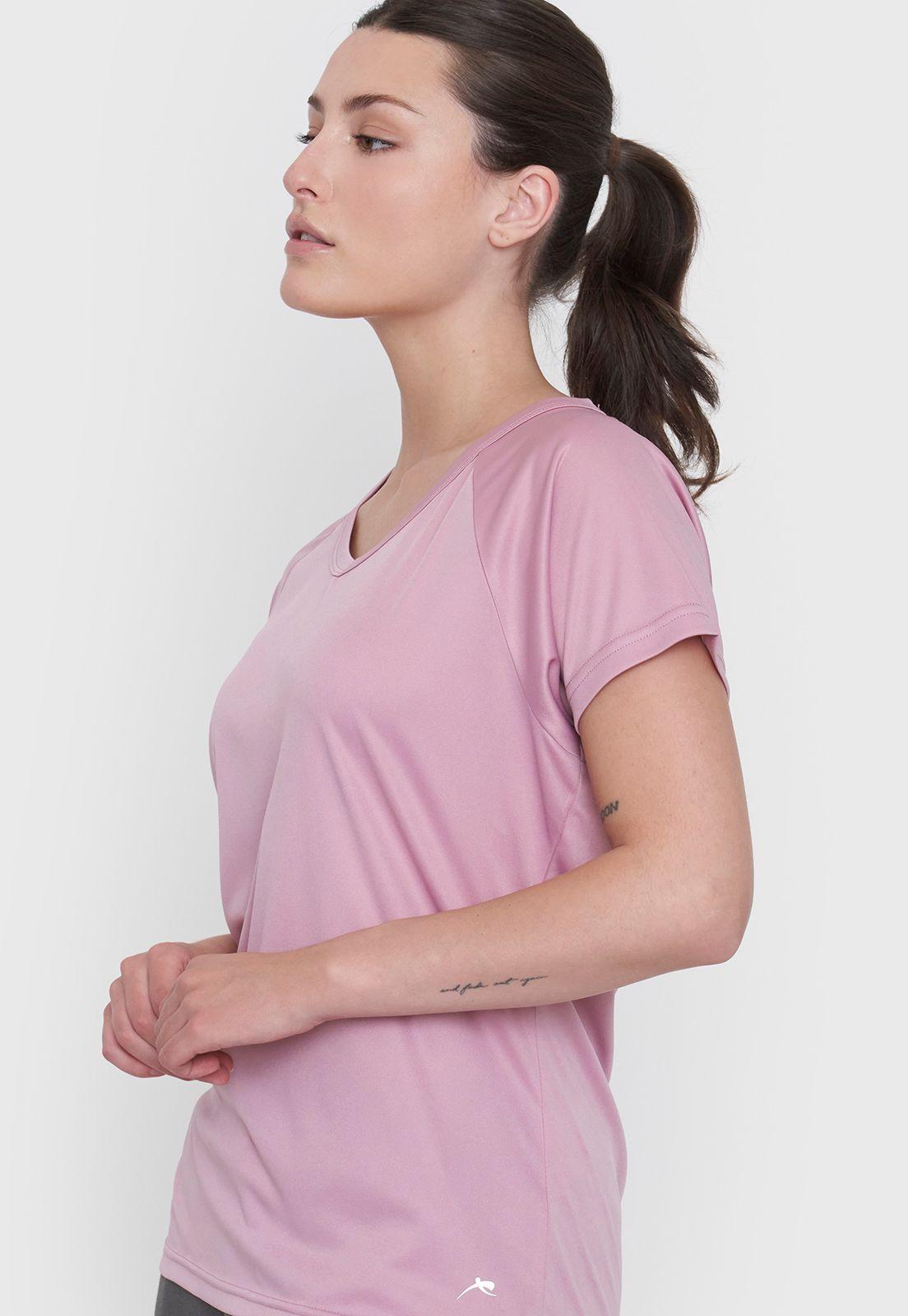 Polera Mujer Deportivo V-Neck Rosado Corona-2