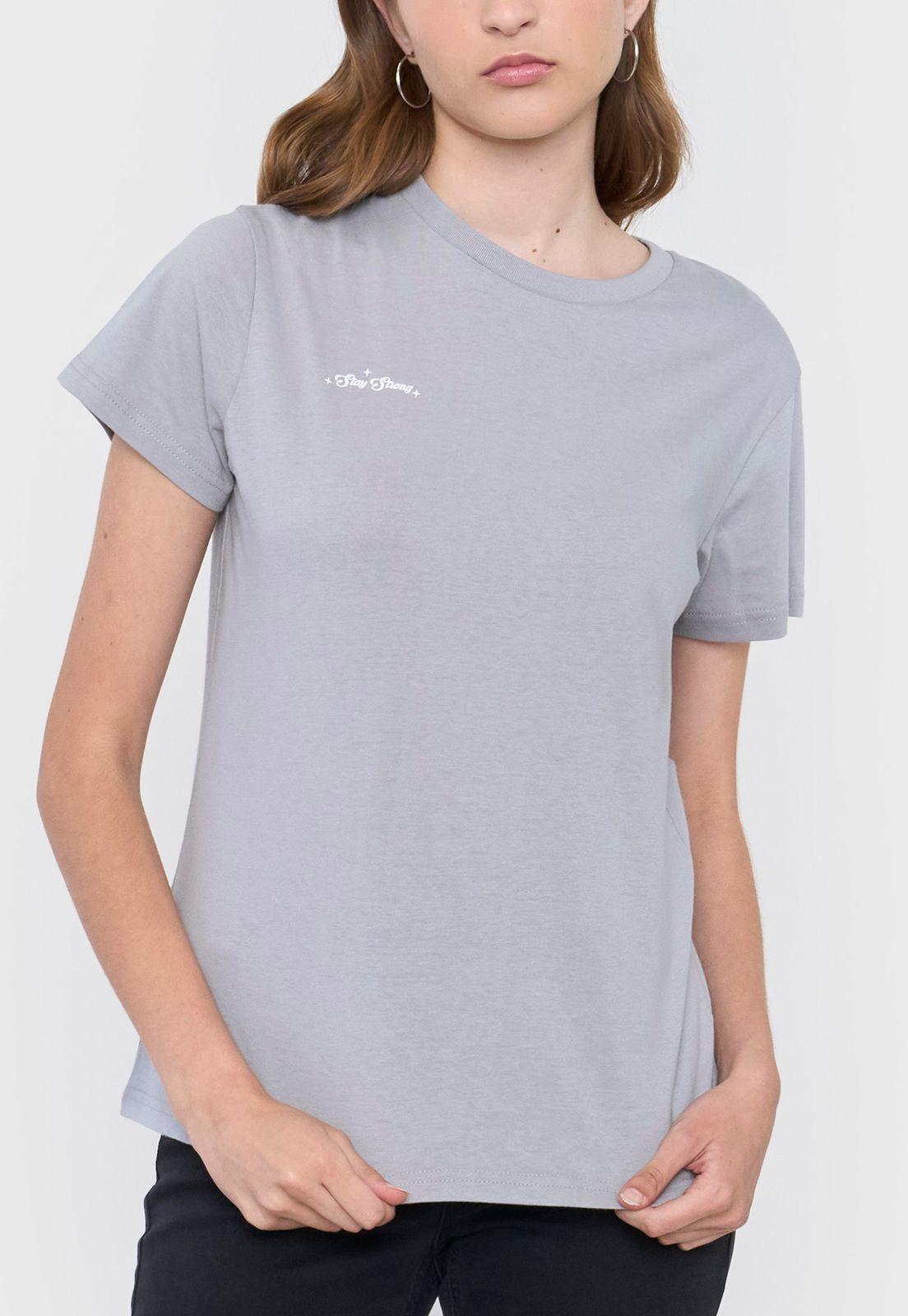 Polera Mujer Fun Regular Gris Claro Corona-2