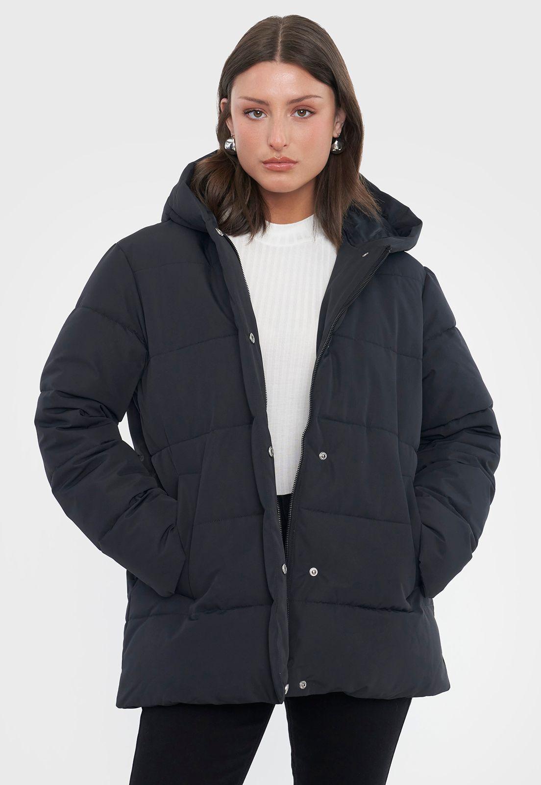 Parka Mujer Oversize Negro Corona-0