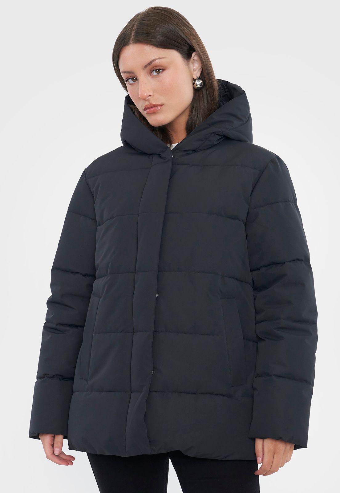 Parka Mujer Oversize Negro Corona-2