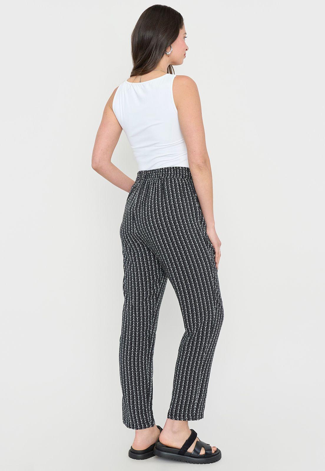 Pantalón Mujer Bombacho Viscosa Negro Print Corona-2