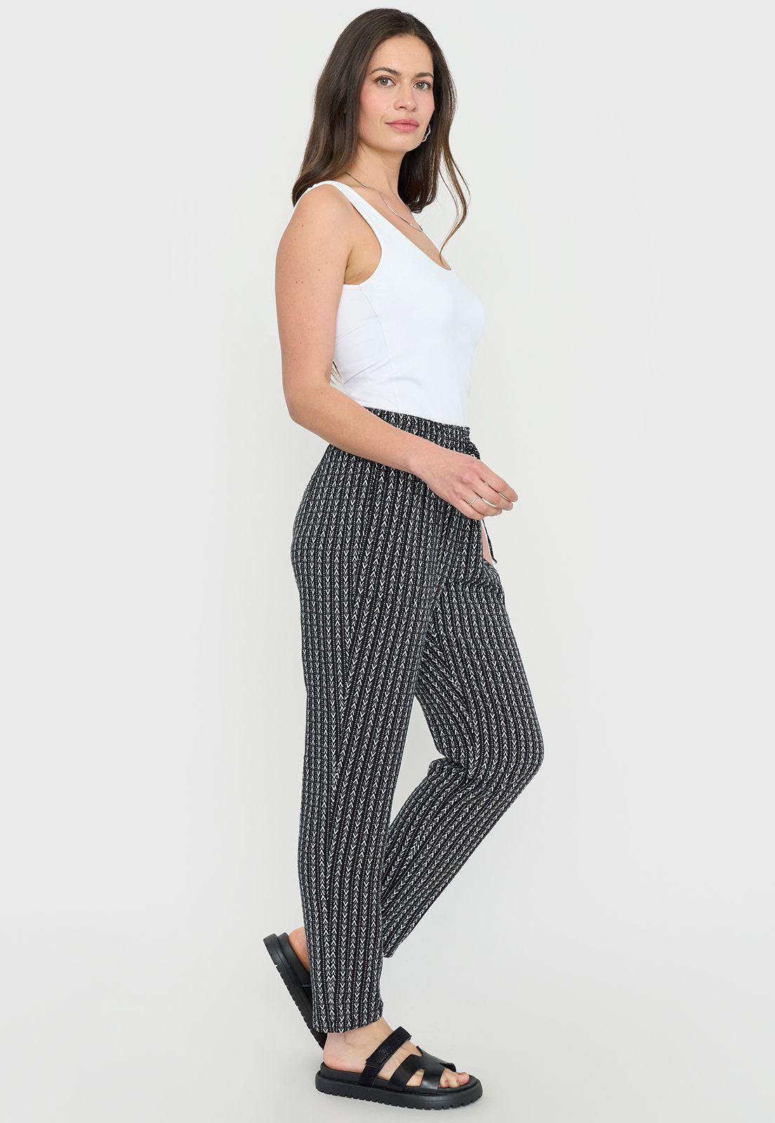 Pantalón Mujer Bombacho Viscosa Negro Print Corona-3