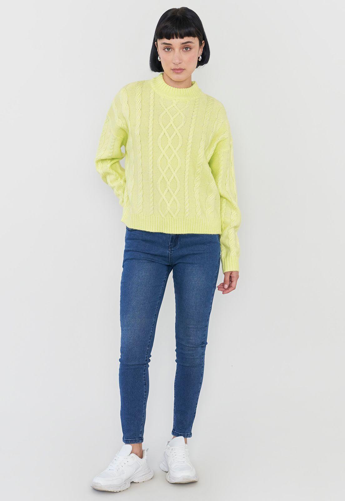 Sweater Mujer Cuello Moc Trenza Verde Corona-3