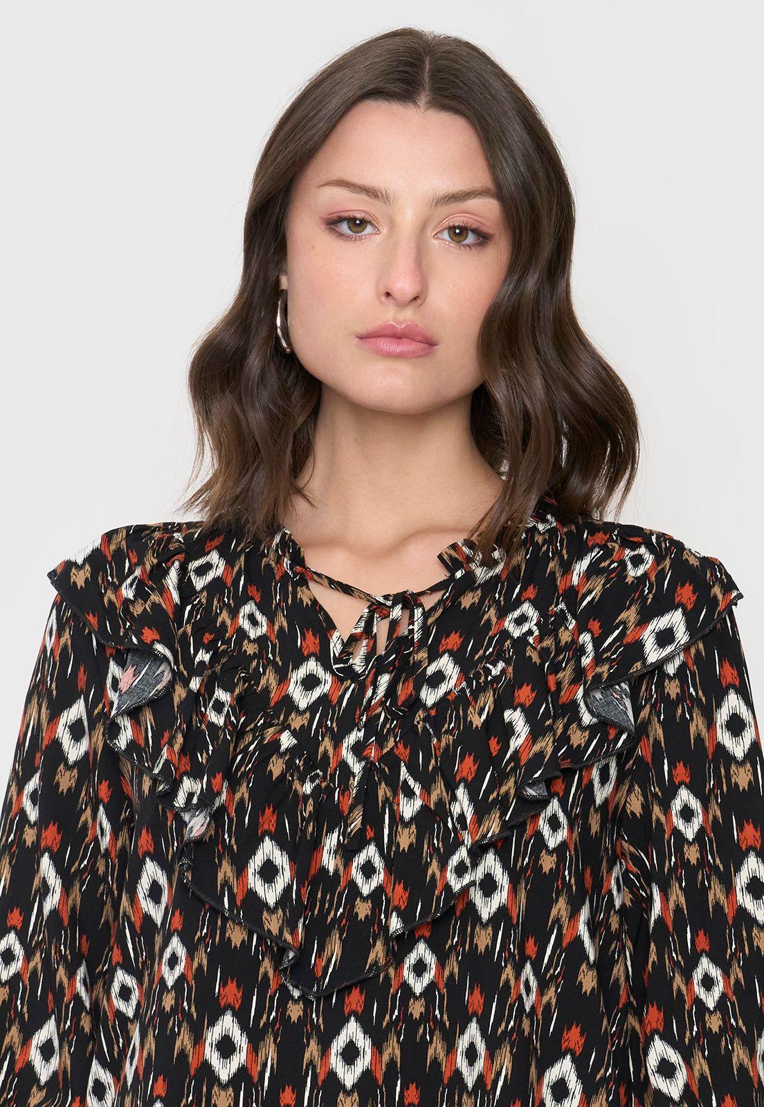 Blusa Mujer Vuelos Marrón Corona-2