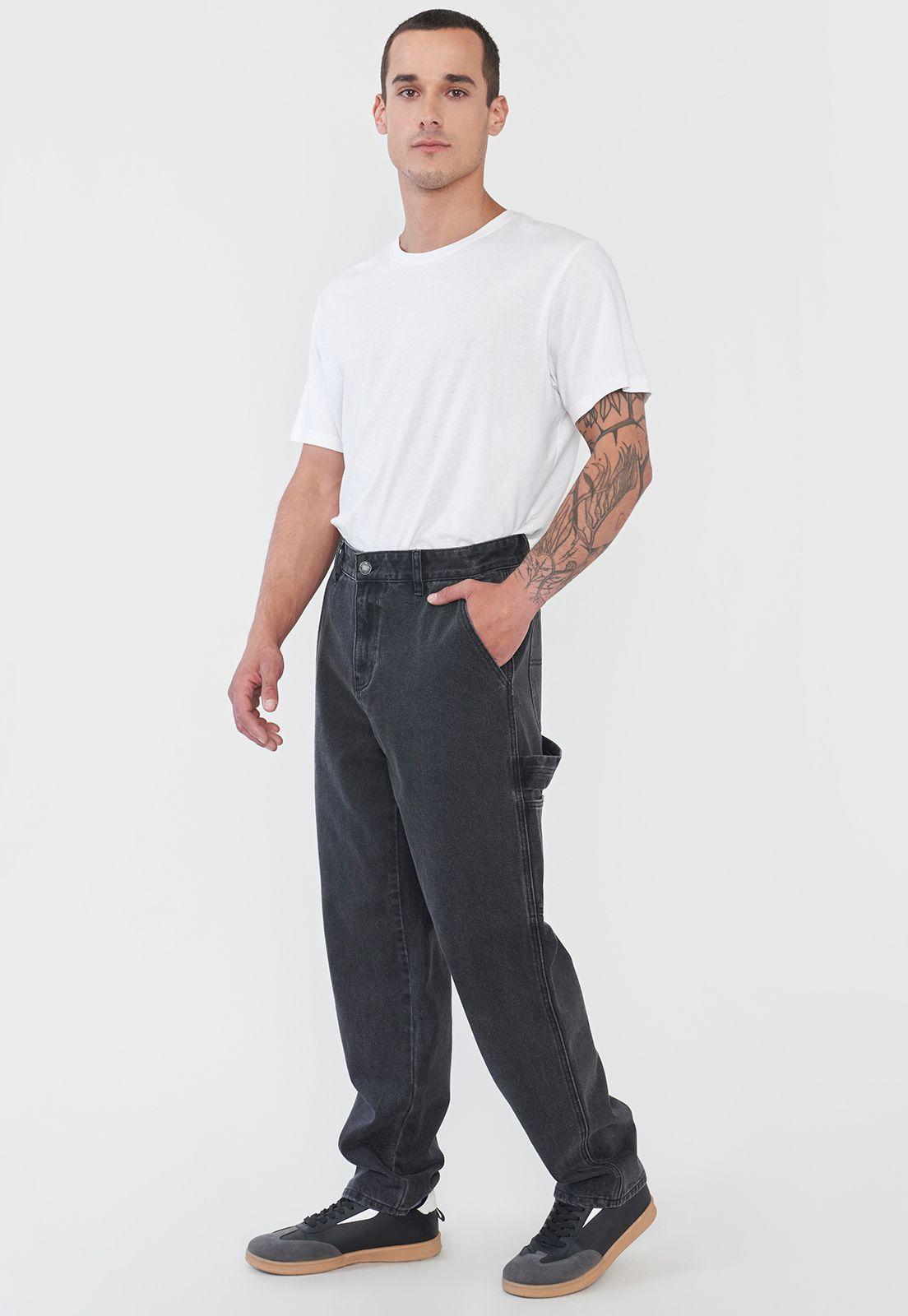 Jeans Hombre Carpenter Color Negro Corona-3