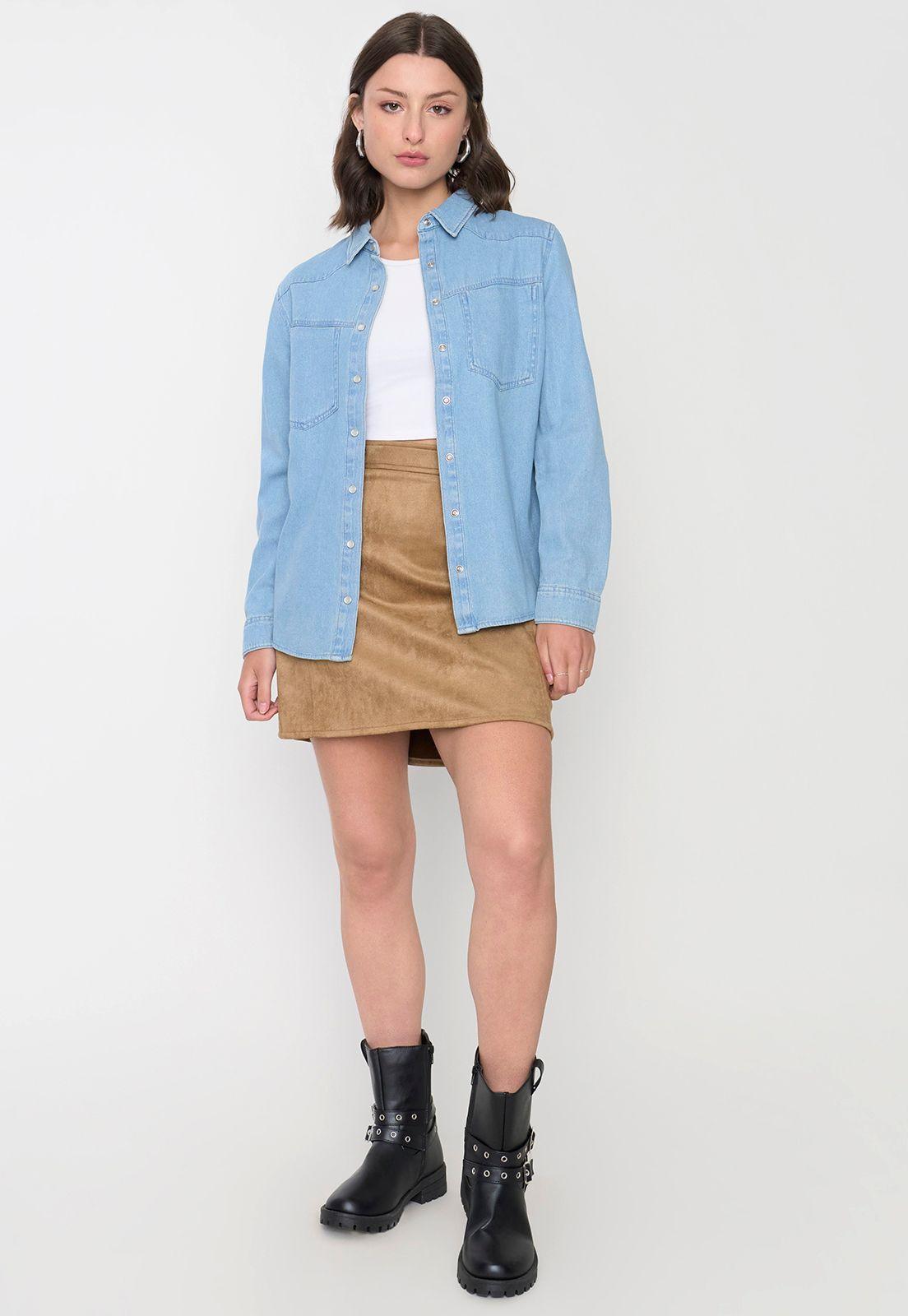 Blusa Mujer Azul Medio Denim Corona-3