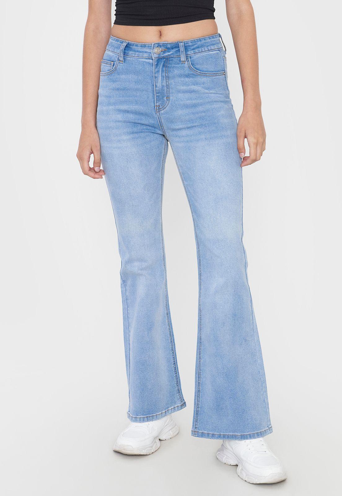 Jeans Mujer Flare Fit Azul Claro Corona-1