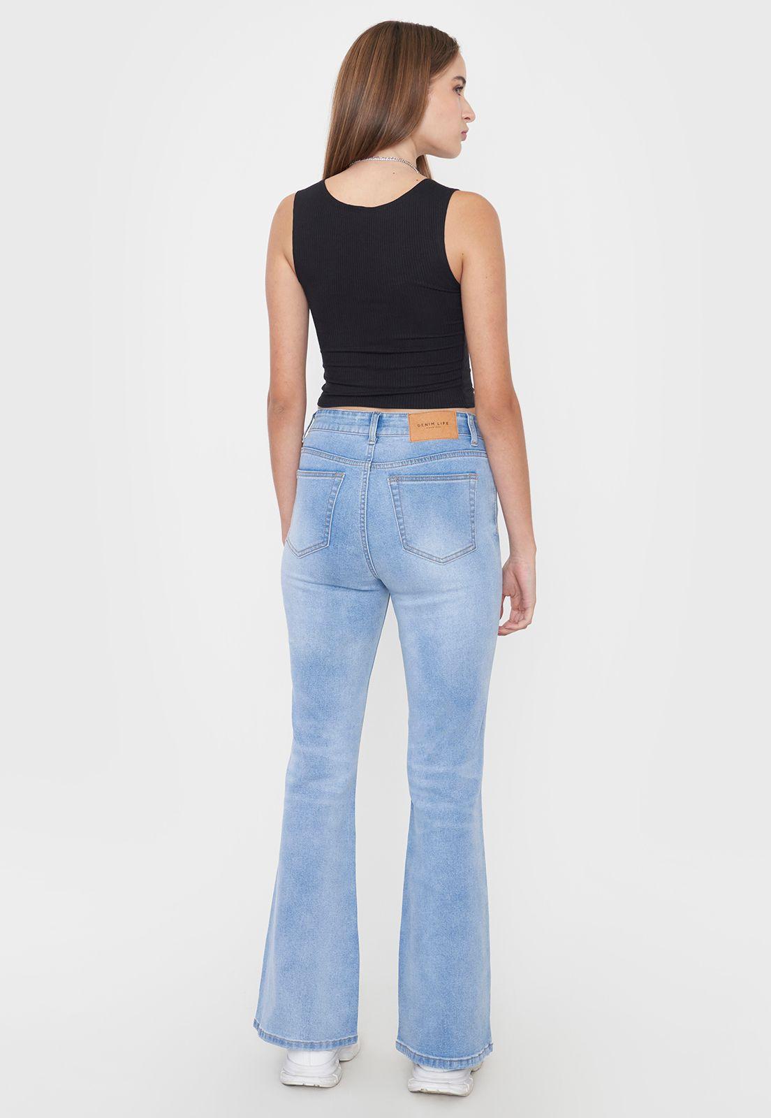 Jeans Mujer Flare Fit Azul Claro Corona-2