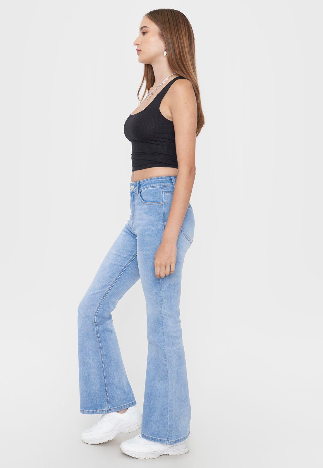 Jeans Mujer Flare Fit Azul Claro Corona-3