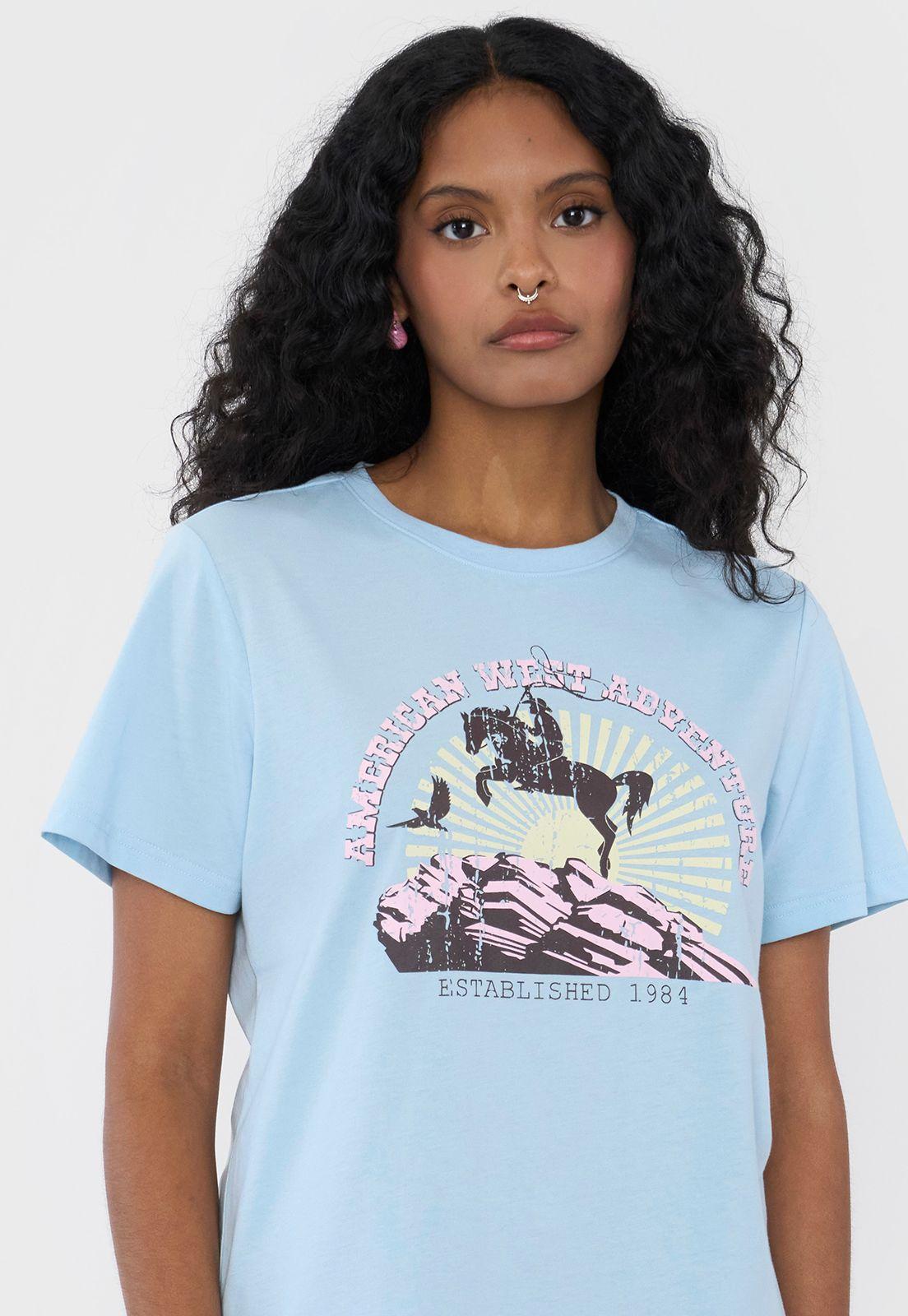 Polera Mujer Fun Regular Western Celeste Corona-2
