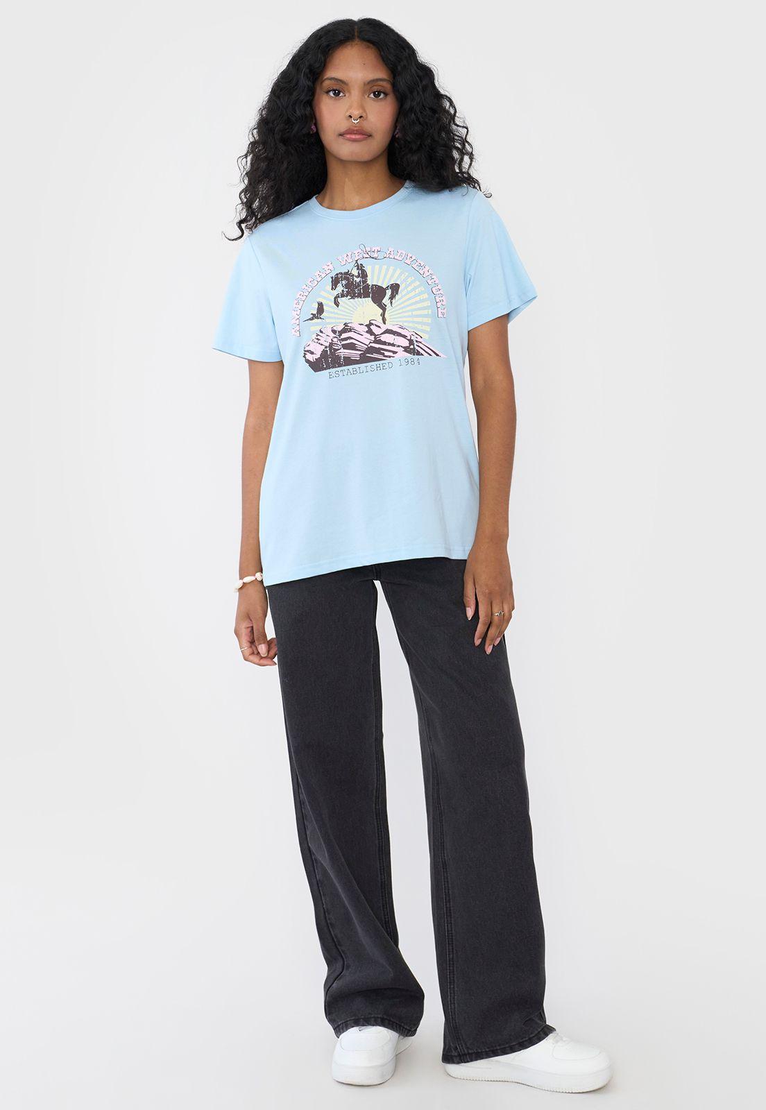 Polera Mujer Fun Regular Western Celeste Corona-3