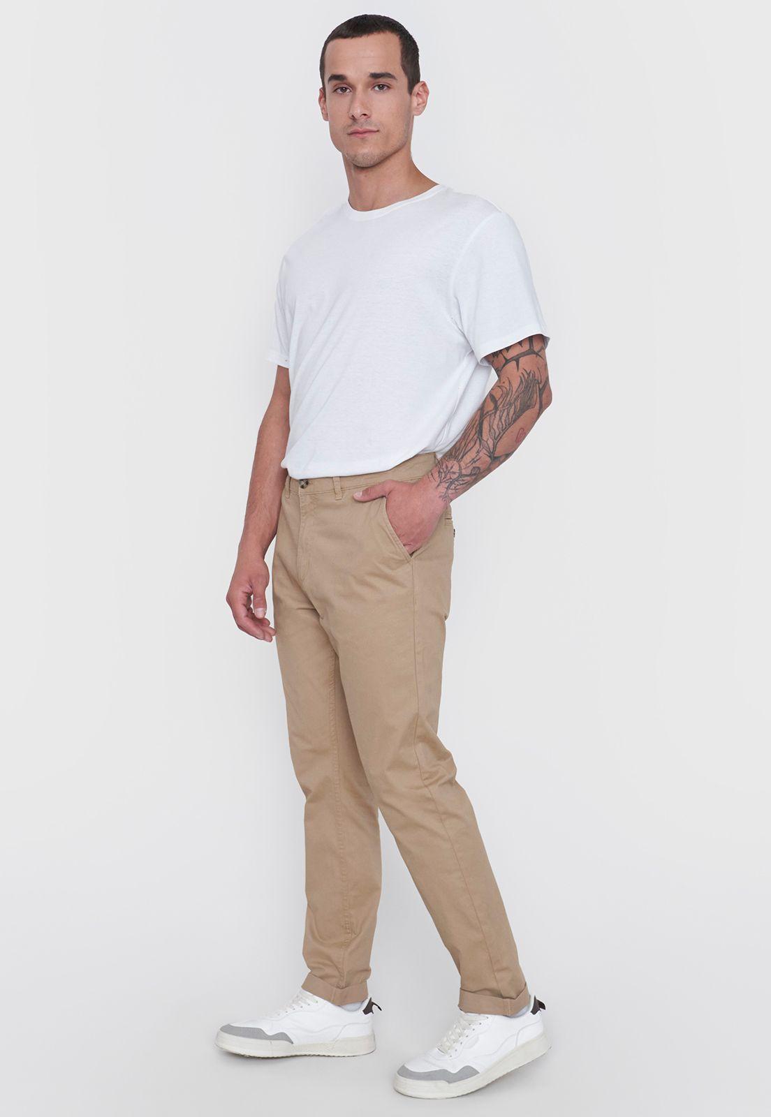 Pantalón Hombre Chino Liso Camel Corona-3