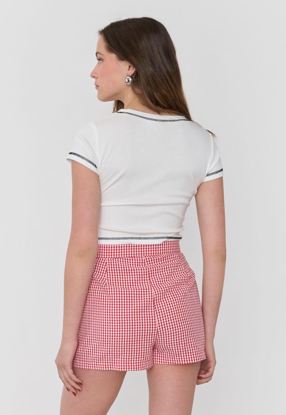 Polera Mujer Saint Tropez Pespunte Ecru Corona-1