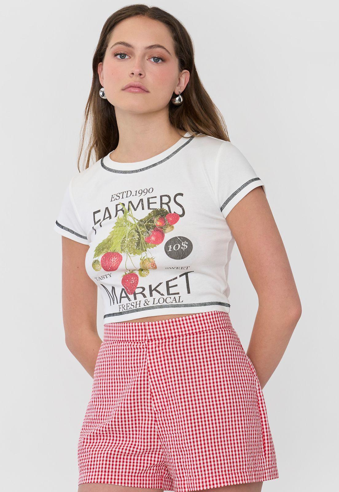 Polera Mujer Saint Tropez Pespunte Ecru Corona-2