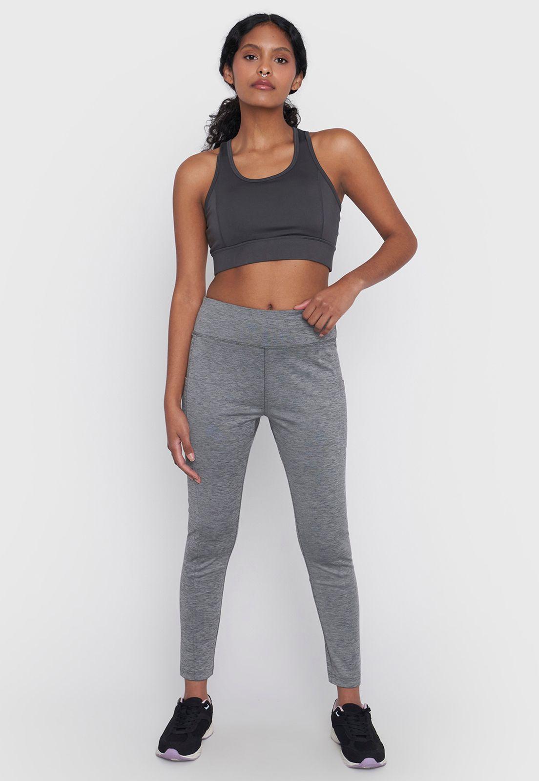 Calza Mujer Deportiva Fullprint Gris Melange Corona-0