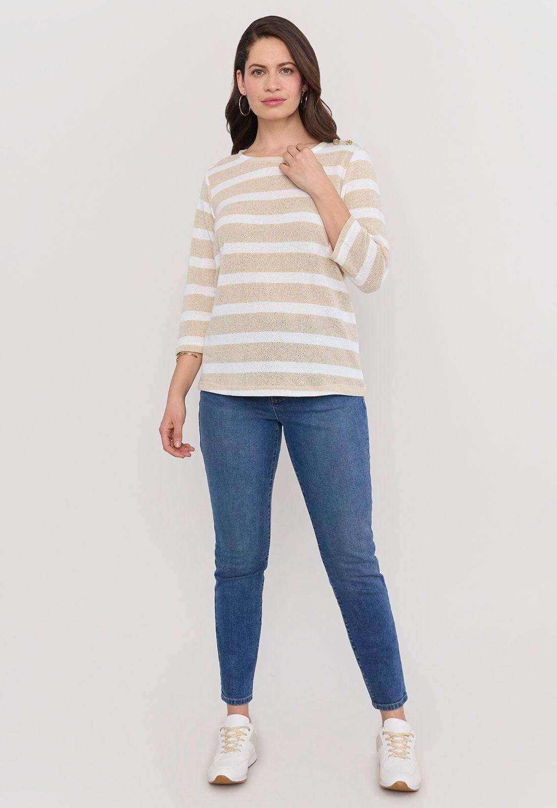 Sweater Mujer Cerrado Botones Líneas Colección Corona-3
